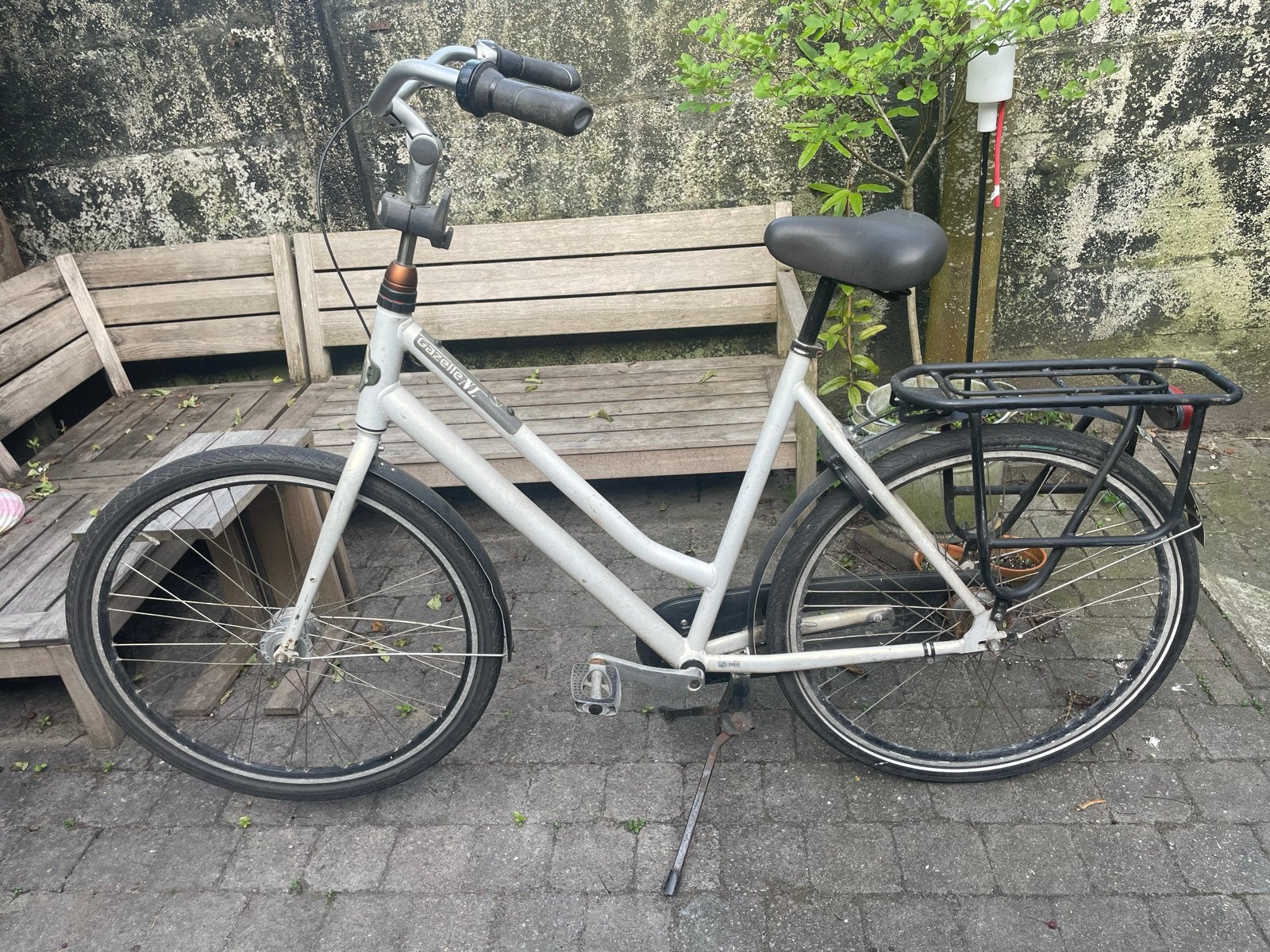 Gazelle NL fiets met 7 versnellingen en bagagedrager, Ophalen, Terugtraprem, Gebruikt, (Extra) lage instap
