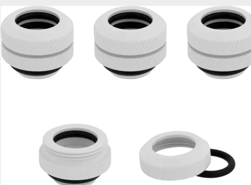 Corsair Hydro X XF Hardline 12mm OD Fitting - Wit 4 pack, Ophalen of Verzenden, Nieuw, Waterkoeling