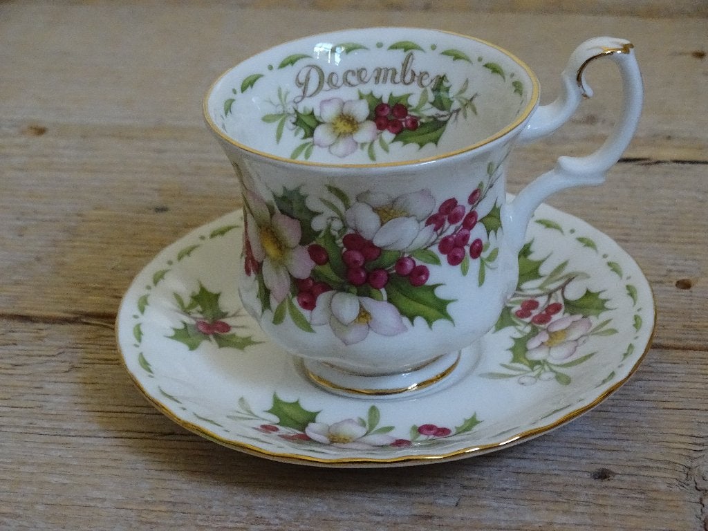 Servies, Flowers of the Month Series, DECEMBER, z.g.a.n., Ophalen of Verzenden