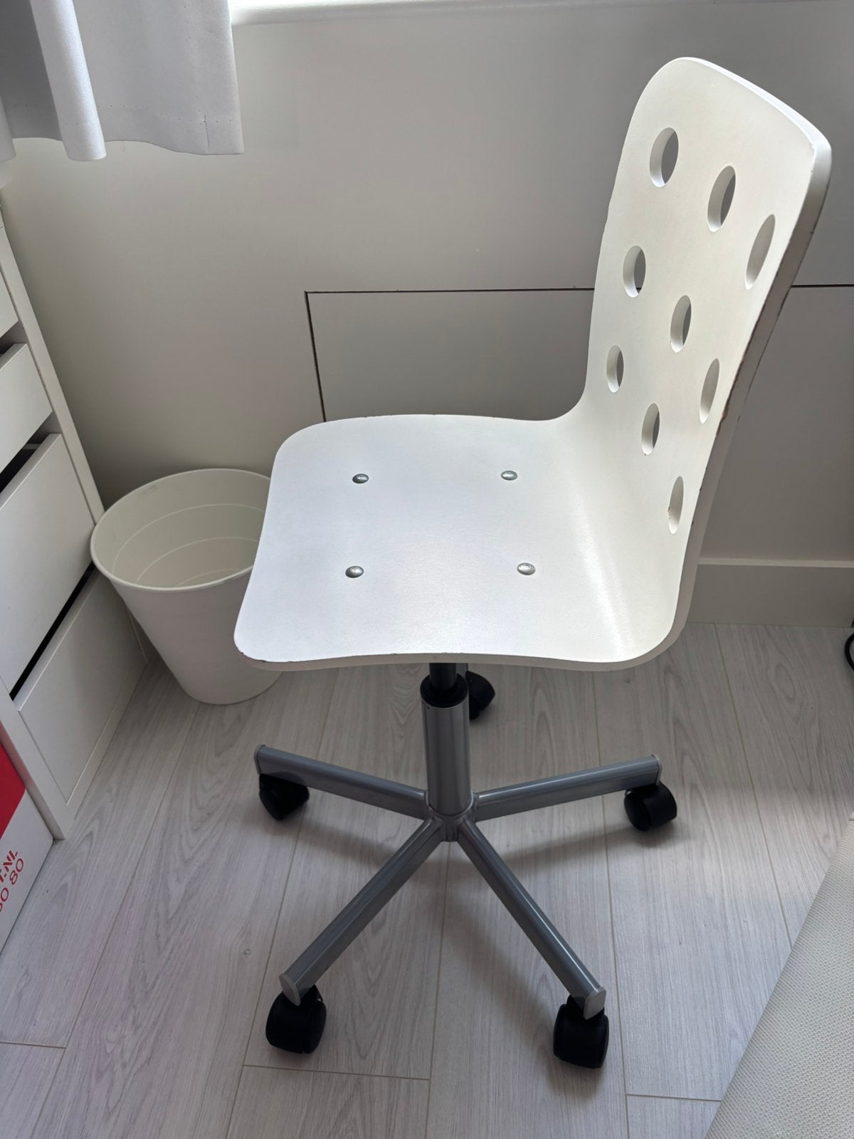 Bureaustoel met wieltjes IKEA, Ophalen, Gebruikt, Wit, Bureaustoel