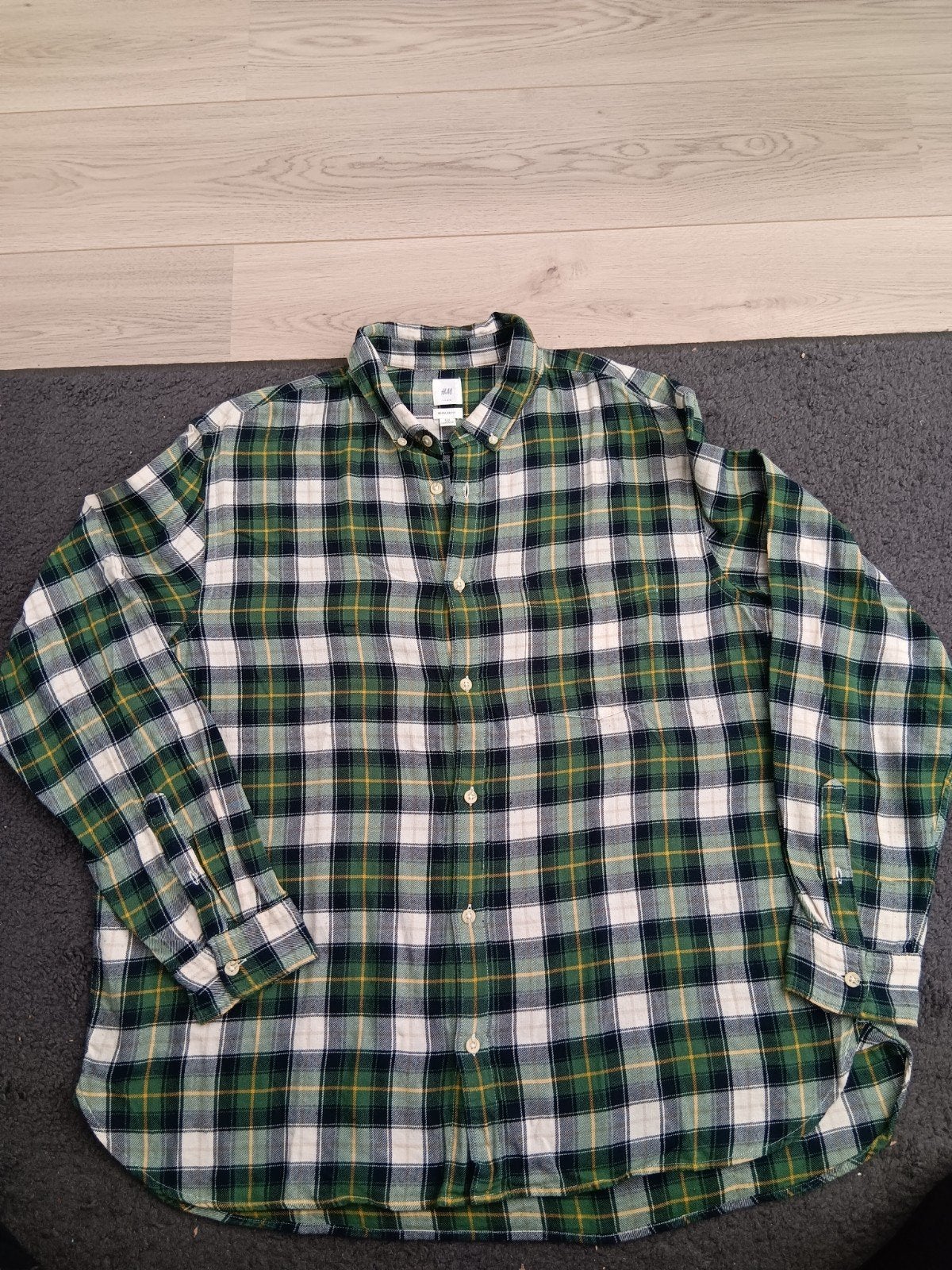 Overhemd, H&M, mt XXL, Kleding | Heren, Overhemden, Verzenden, Zo goed als nieuw, Groen, Overige halswijdtes