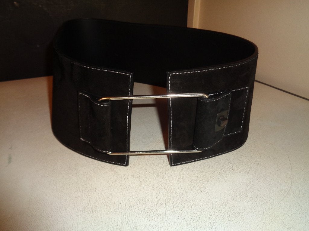 MART VISSER zwarte brede suede riem, 5 cm of meer, Tailleriem, Mart Visser, Verzenden