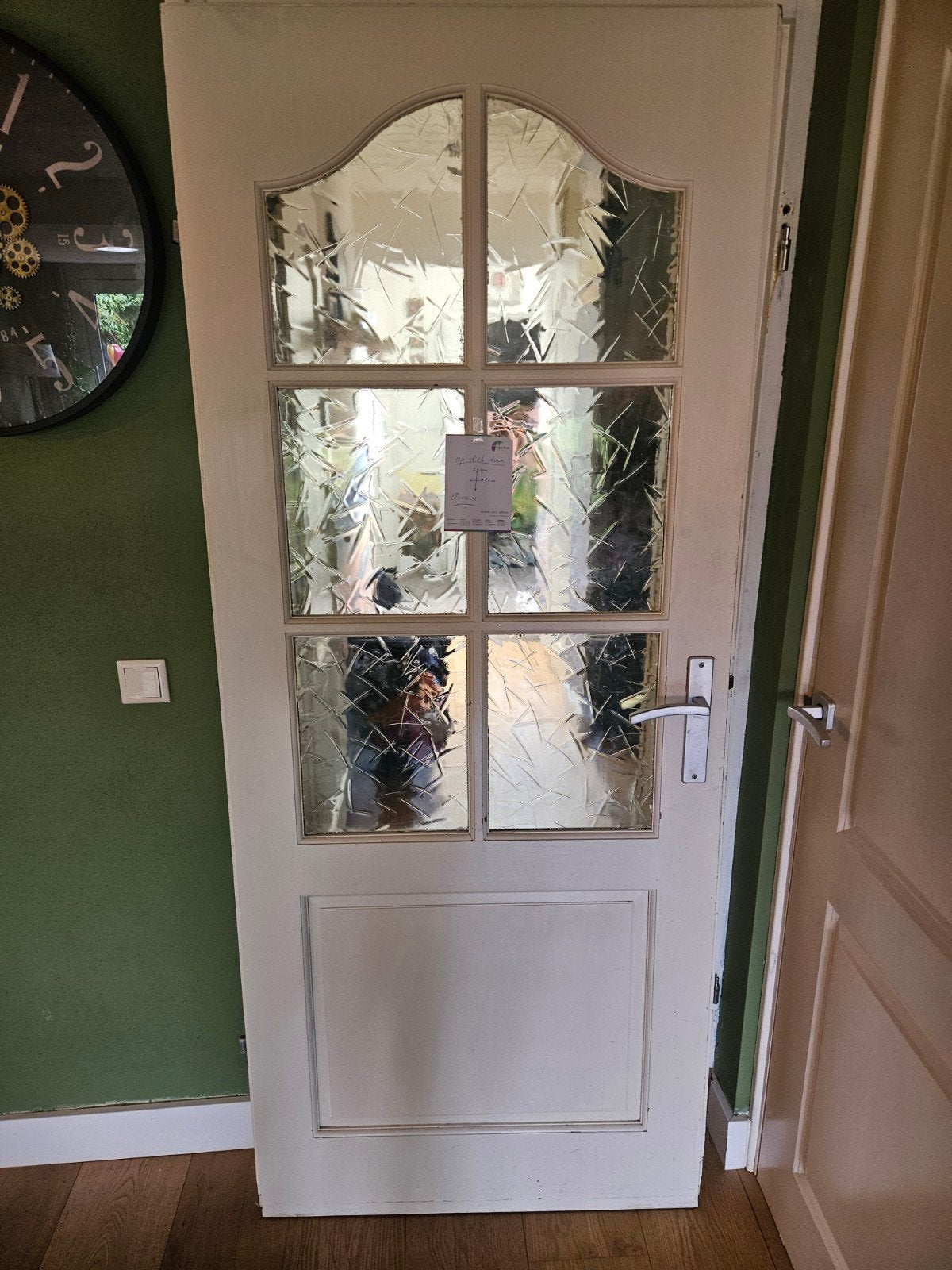 Opdek binnendeur met glas, 83x200.5 cm, Ophalen