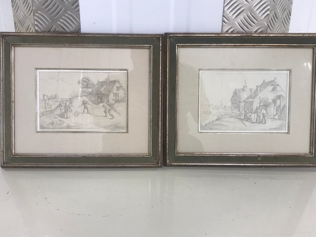 tekening  antoon overlaet 18 eeuw 1720-1774, Ophalen of Verzenden, Tekening, Potloodtekening, Handgemaakt