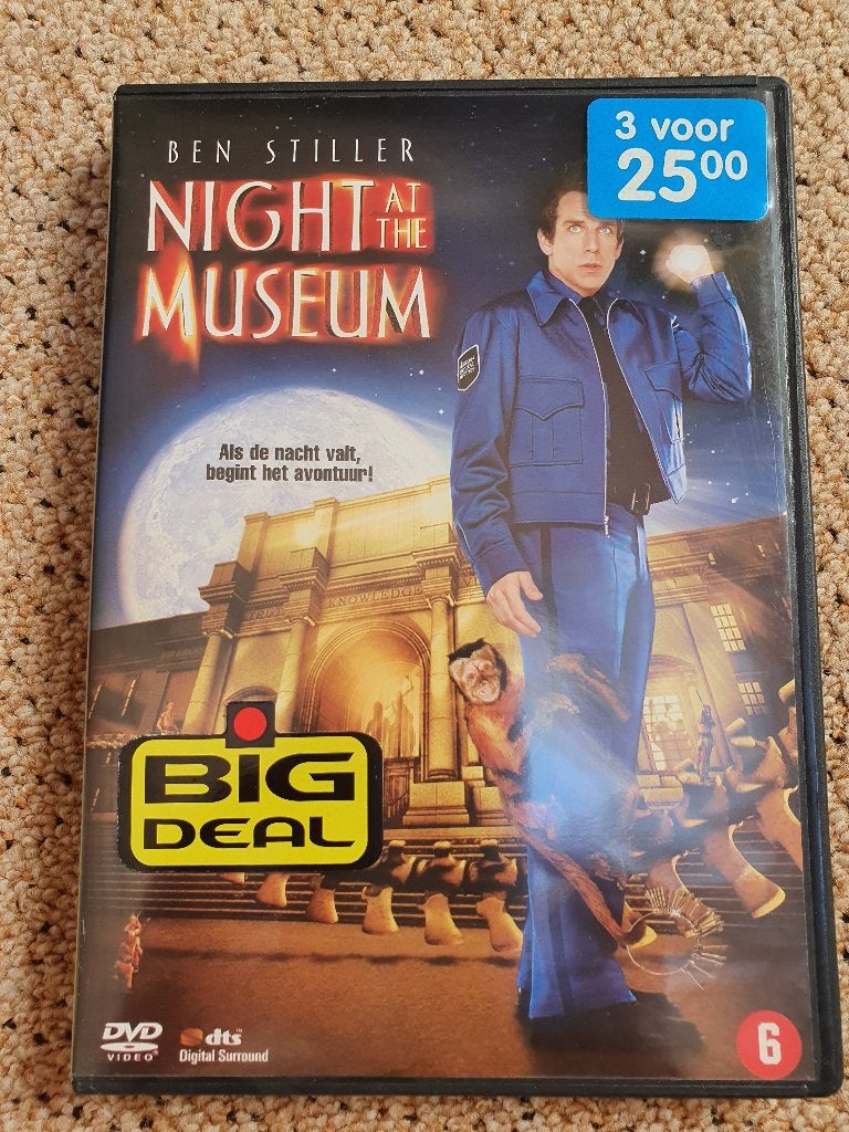 Night at the Museum DVD - Ben Stiller - deel 1 en 2, Nederlands, Ophalen of Verzenden, Vanaf 6 jaar, Gebruikt