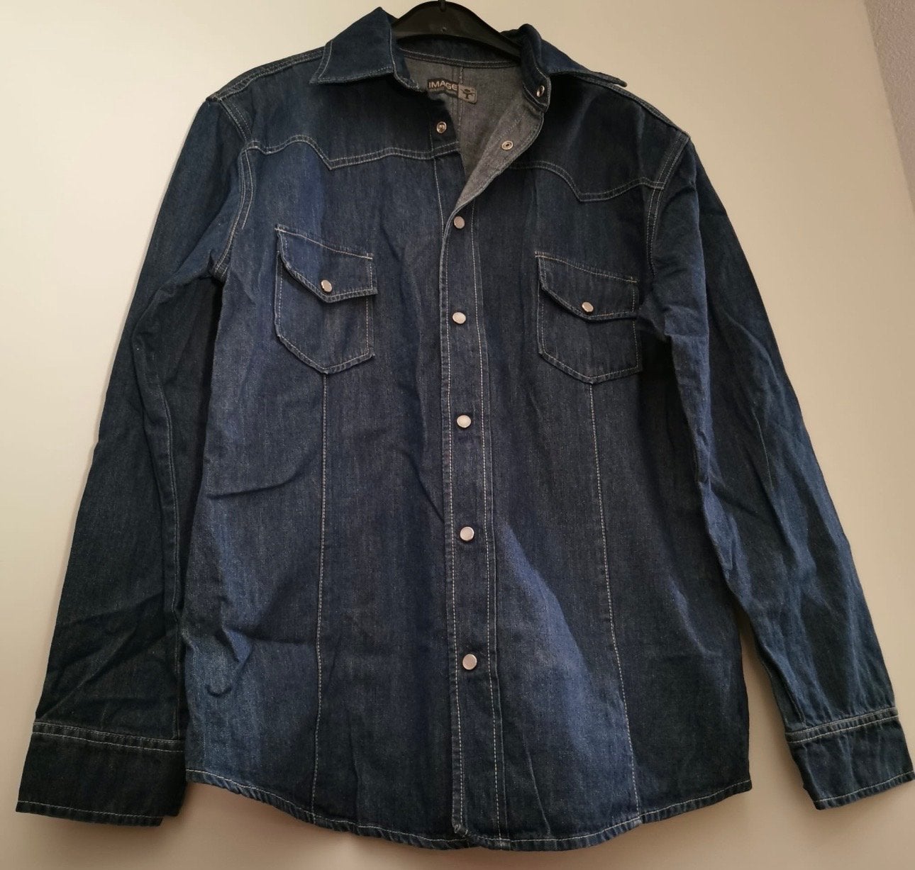 Nieuwe West DMS Western Spijkerblouse Maat XL, Ophalen of Verzenden, Nieuw, Blauw, Halswijdte 43/44 (XL)