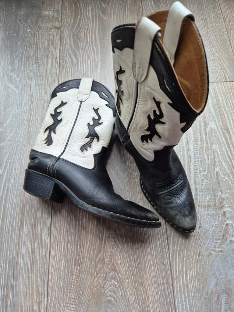 Bootstock Stoere zwart-witte cowboylaarzen voor kinderen, Bootstock, Gebruikt, Jongen of Meisje, Ophalen of Verzenden