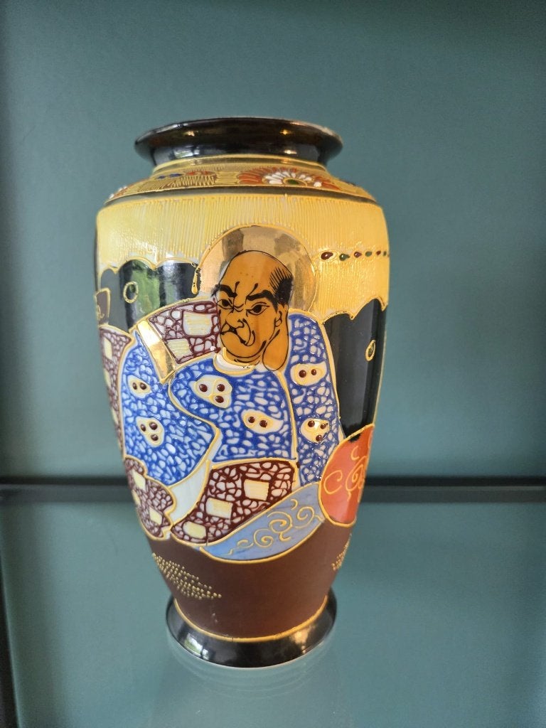Prachtige Antieke/Vintage Japanse Satsuma Vaas, Antiek en Kunst, Meerkleurig, Vaas, Handgemaakt, Ophalen of Verzenden