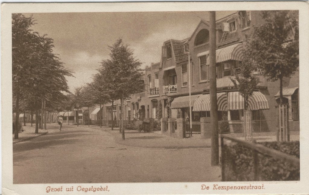 Oegstgeest Groet uit De Kempenaerstraat        Nauta, Verzenden, 1940 tot 1960, Ongelopen, Zuid-Holland