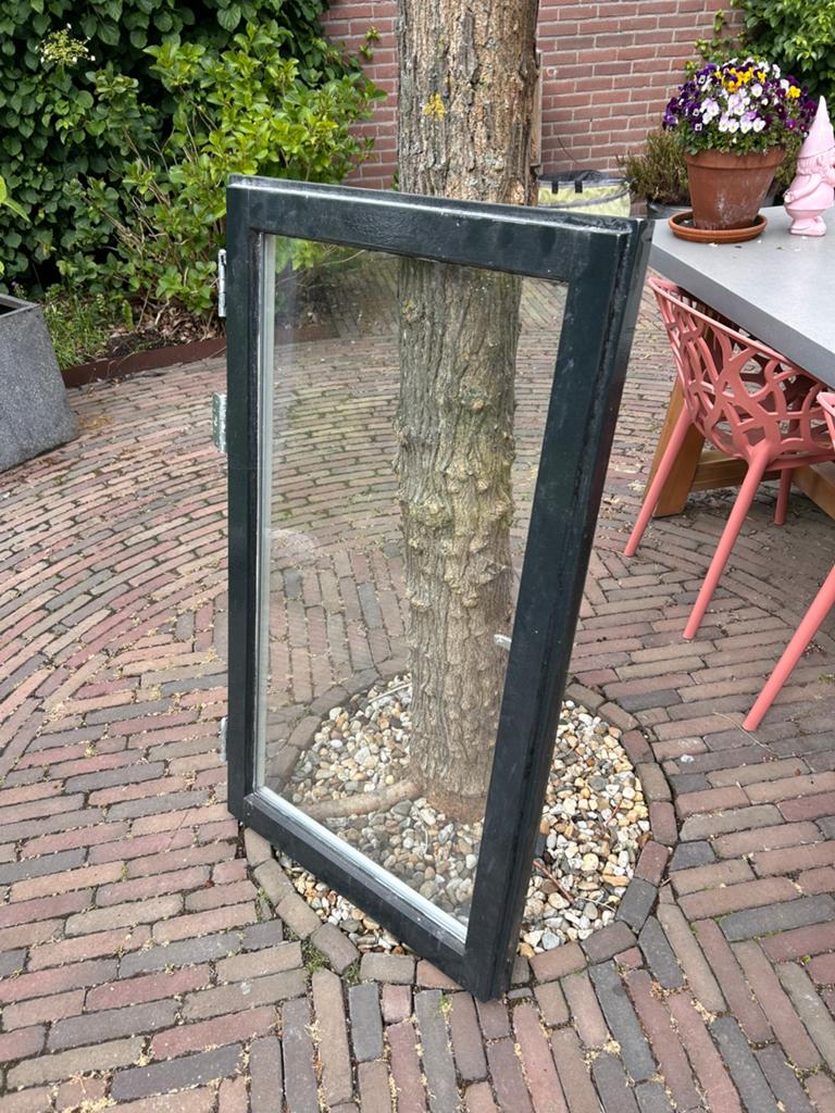 Raamkozijn hardhout ~113 x 64, Doe-het-zelf en Verbouw, Glas en Ramen, Ophalen, Gebruikt, Minder dan 80 cm, Gevelraam of Ruit