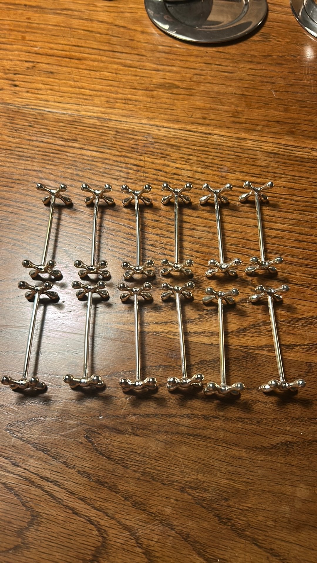 12 messenleggers verzilverd, Ophalen of Verzenden, Zilver