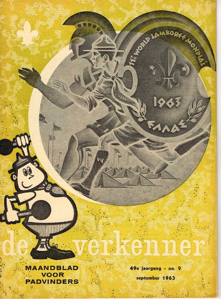 scouting Wereld Jamboree 1963 Griekenland Marathon Verkenner, Ophalen of Verzenden, Embleem, Speld of Insigne