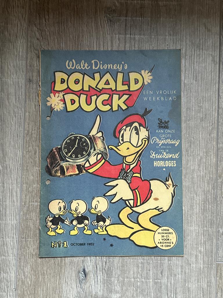 Donald Duck Weekblad Nr. 1 - Oktober 1952 - Herdruk 2000, Boeken, Eén stripboek, Ophalen of Verzenden, Gelezen