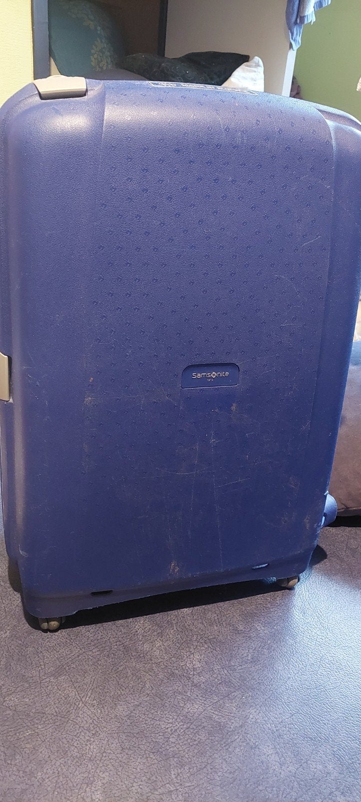 Samsonite - hard kunststof rolkoffer, blauw, Gebruikt, Hard kunststof, Ophalen of Verzenden, 35 tot 45 cm