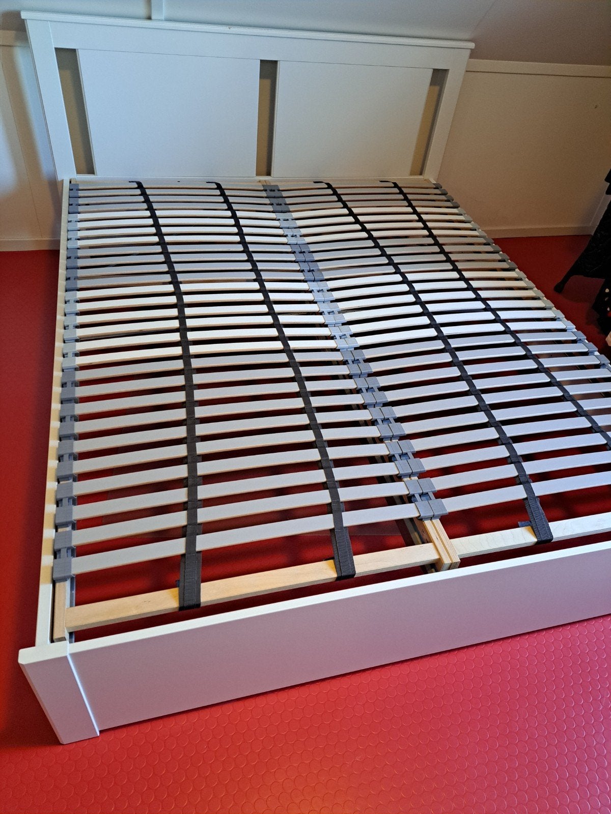 Ikea wit 2persoonsbed met 2 losse lattenbodems, Ophalen, Gebruikt, Wit, Tweepersoons