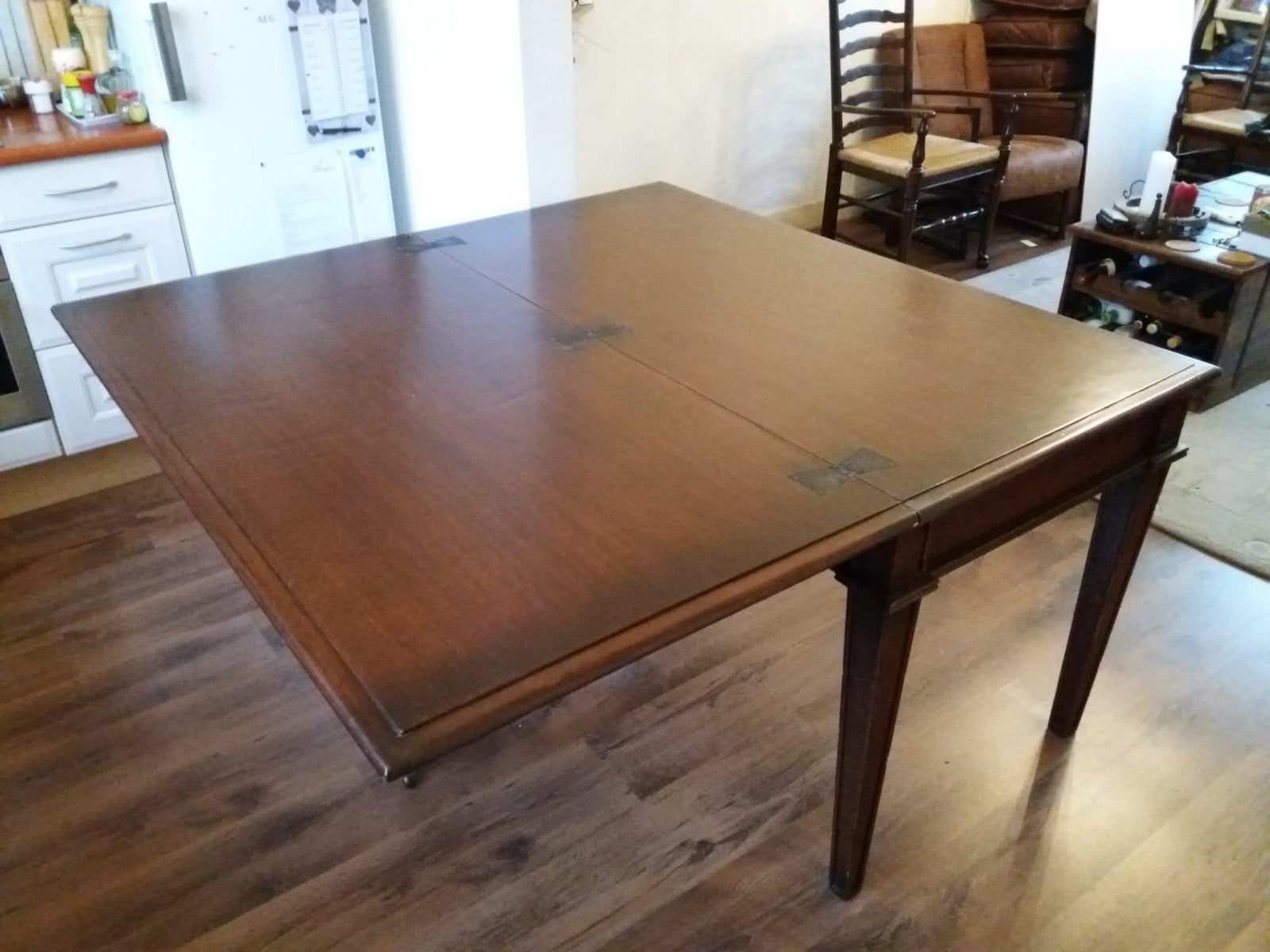 Uitvouwbare eettafe., Ophalen, Rechthoekig, 100 tot 150 cm, 50 tot 100 cm
