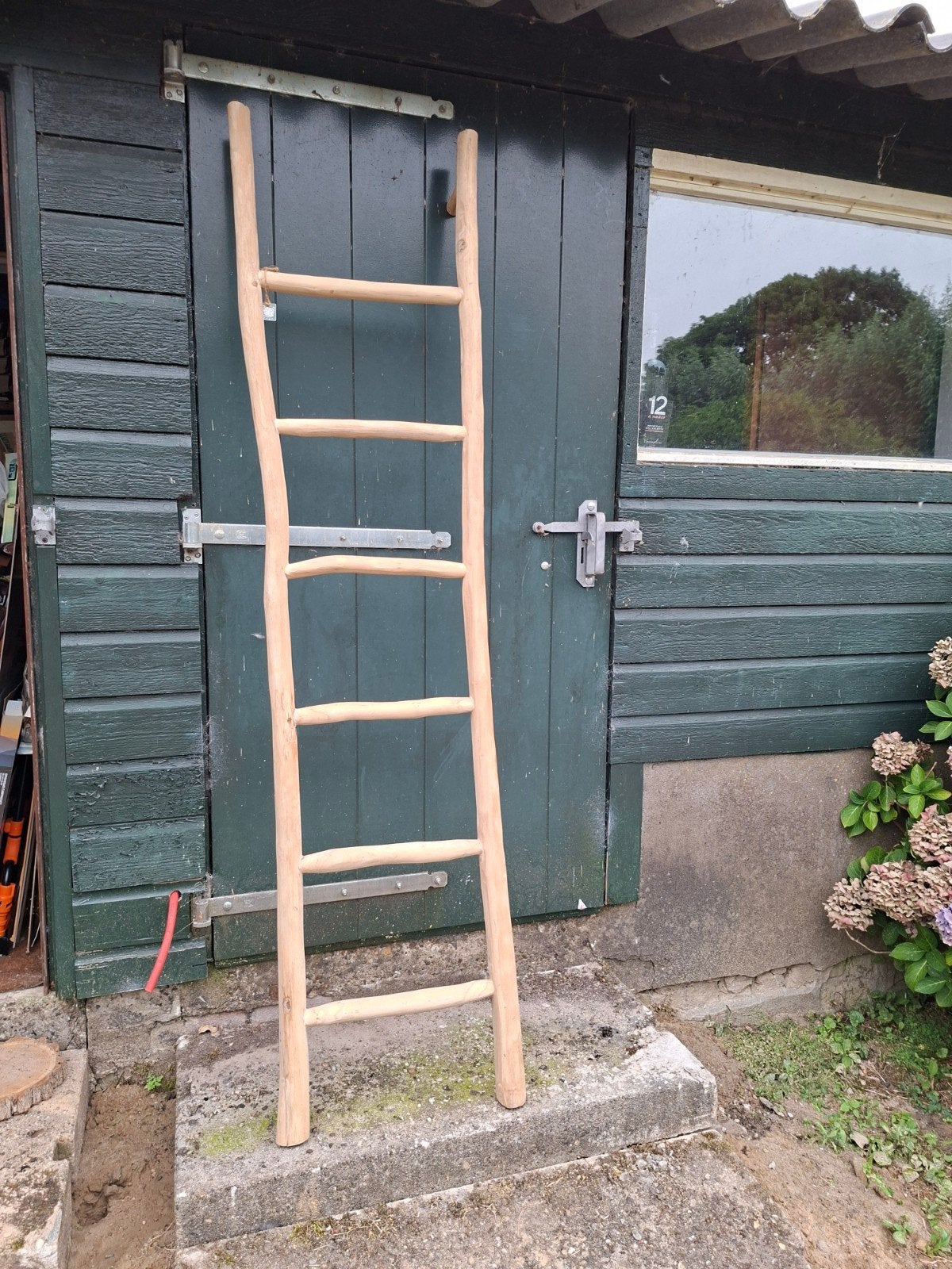 Decoratieve houten ladder 2.00m hoog, 45cm breed, Ophalen, Hout, Nieuw, Landelijk