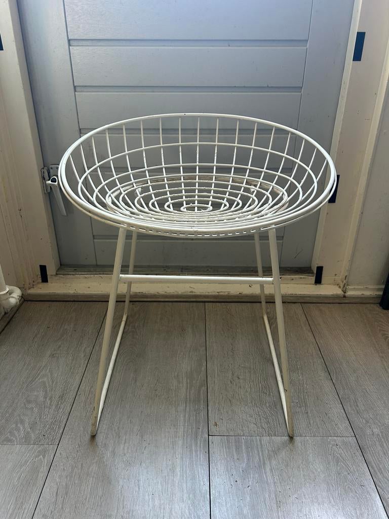 Km05 Wire stool Cees Braakman, Ophalen, Gebruikt, Wit, Metaal