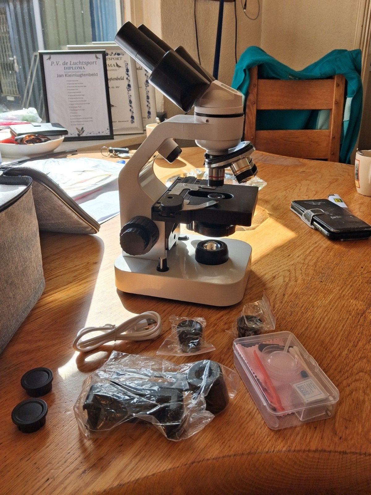 Microscoop, Ophalen, Nieuw, Benzine