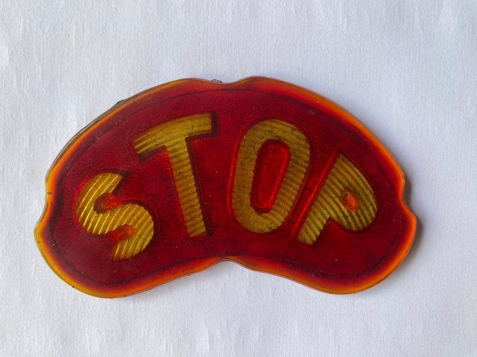 Achterlicht STOP glaasje, jaren 20/30, Ophalen of Verzenden