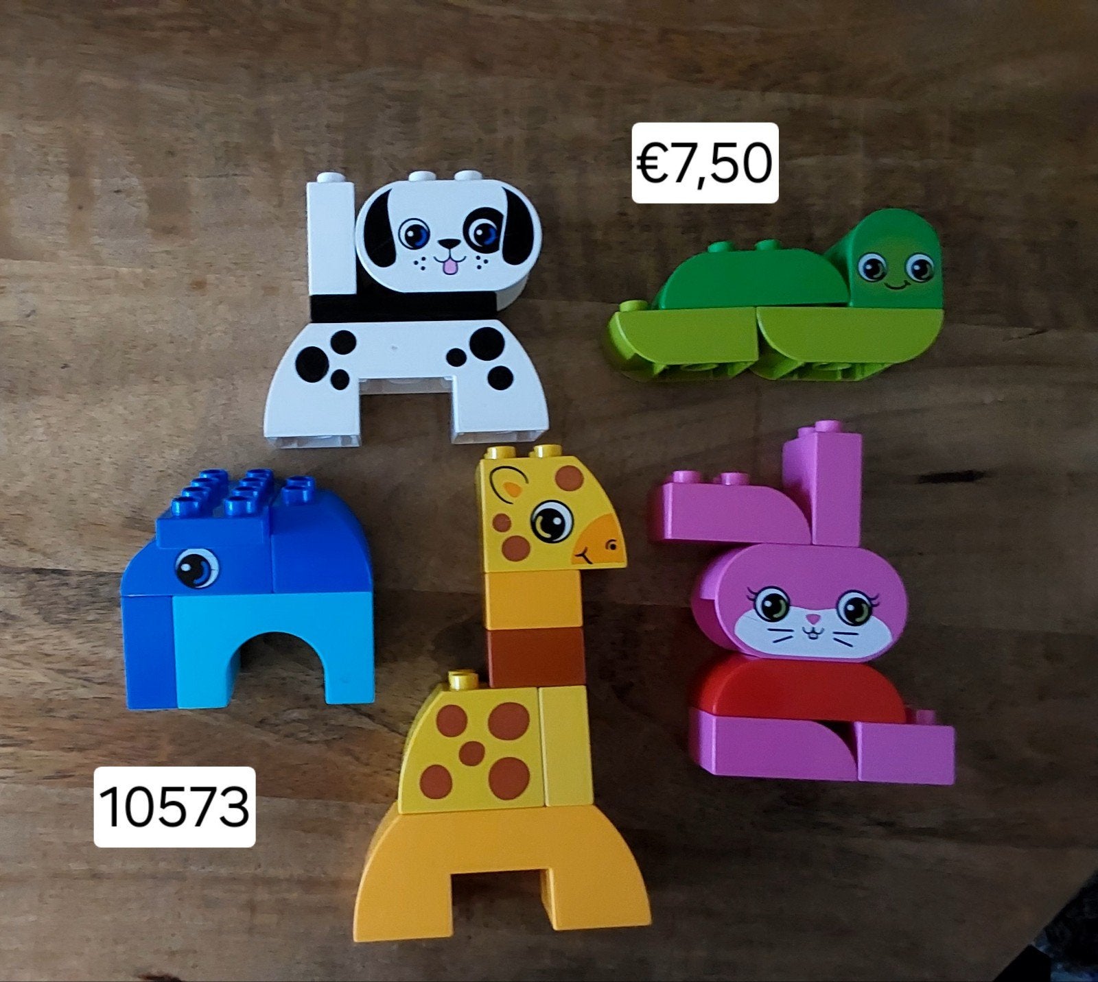 LEGO Duplo Dieren: Hond, Olifant, Giraffe, Konijn, Rups🦋, Ophalen of Verzenden, Gebruikt, Overige merken