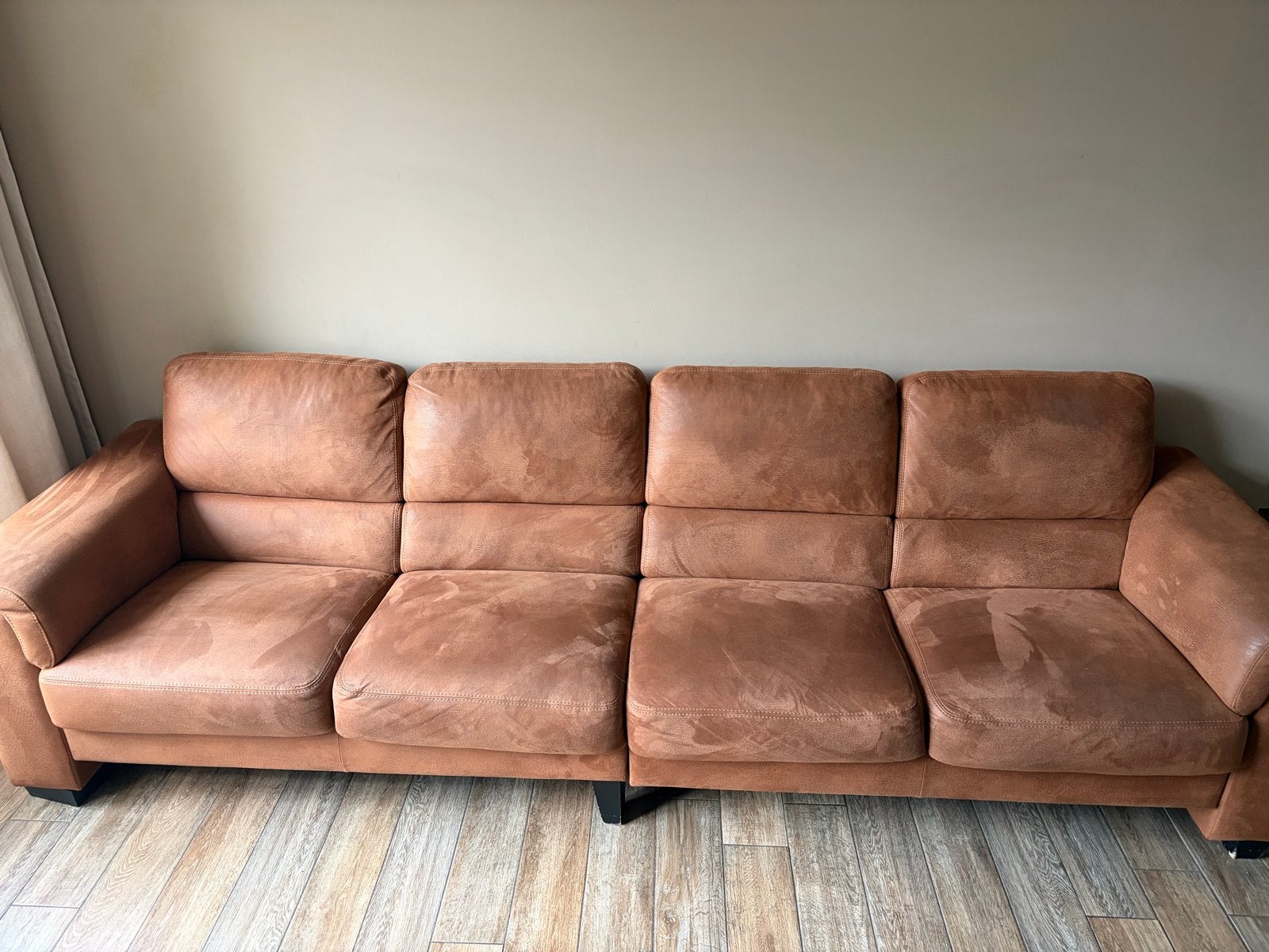 Stevige 3-zits bank, 3 meter lang, fijne zit, Huis en Inrichting, Banken | Sofa's en Chaises Longues, Ophalen, Gebruikt, Minder dan 75 cm
