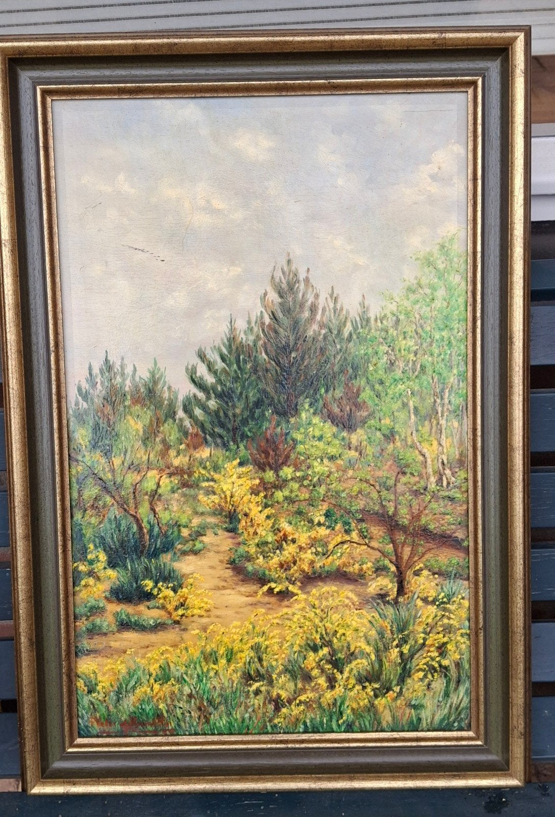 Schilderij WO2 1944 Peter/Pieter van Hamilton Amsterdam, Paneel, Realistisch, Gedateerd, Ophalen of Verzenden
