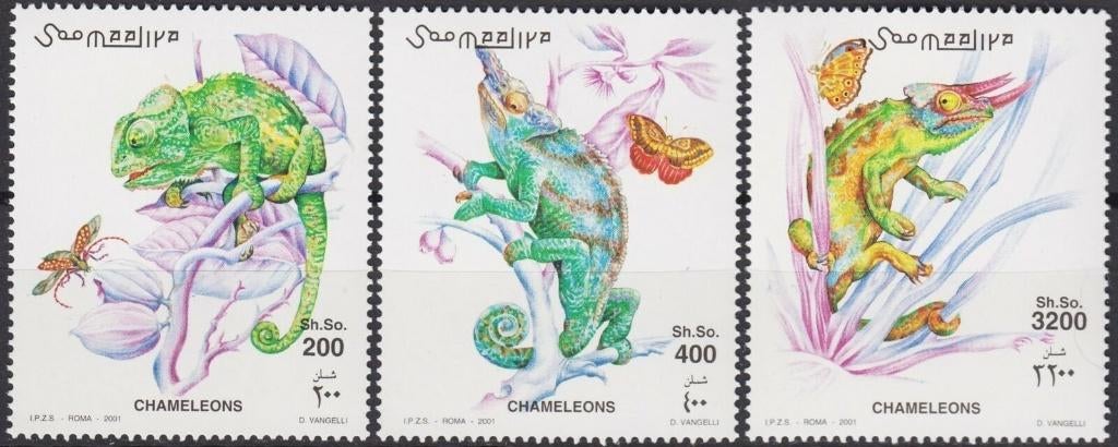 SOMALIË 13 - Dieren: reptielen (kameleons), Ophalen of Verzenden, Postfris, Dier of Natuur