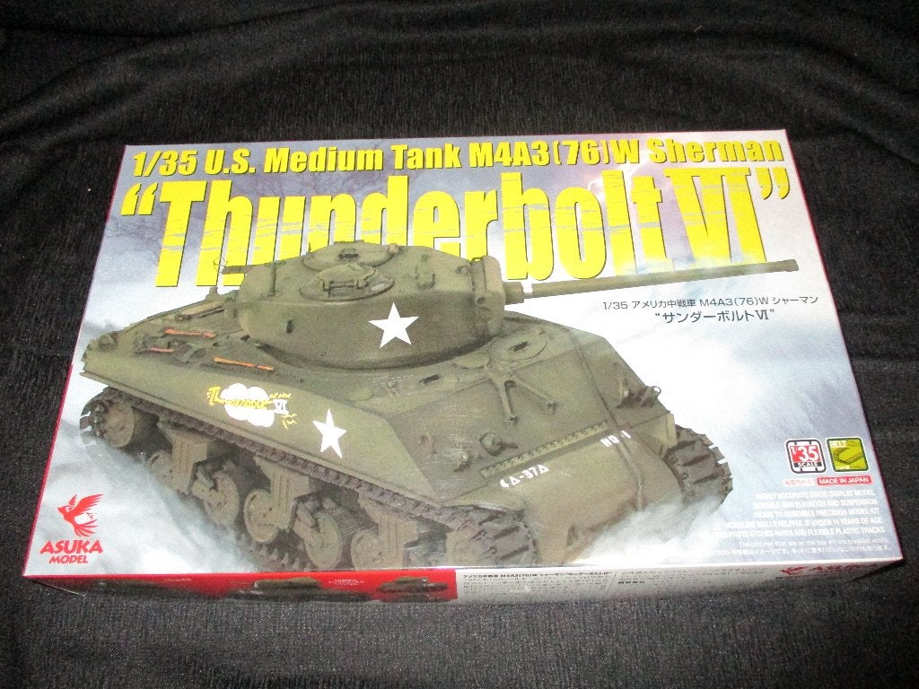 H-814,ASUKA MODEL 1-35,NO,35-036,U.S. Medium Tank M4A3(76)W, Overige merken, 1:32 tot 1:50, Overige typen, Nieuw