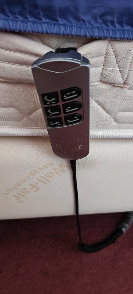 Electrisch verstelbaar tweepersoonsbed met matras, Ophalen, Overige materialen, 90 cm, Tweepersoons
