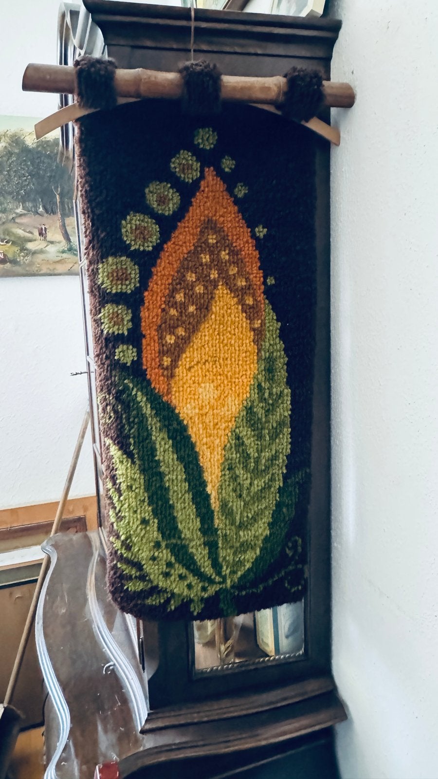 Vintage wandkleed met abstract bloemmotief, Ophalen