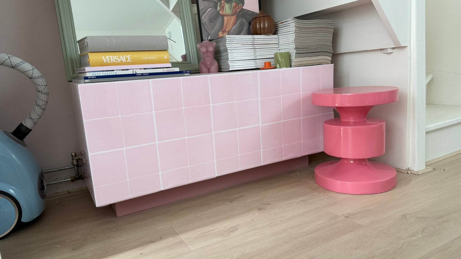 Roze dressoir, Ophalen of Verzenden, Zo goed als nieuw, 25 tot 50 cm, 100 tot 150 cm