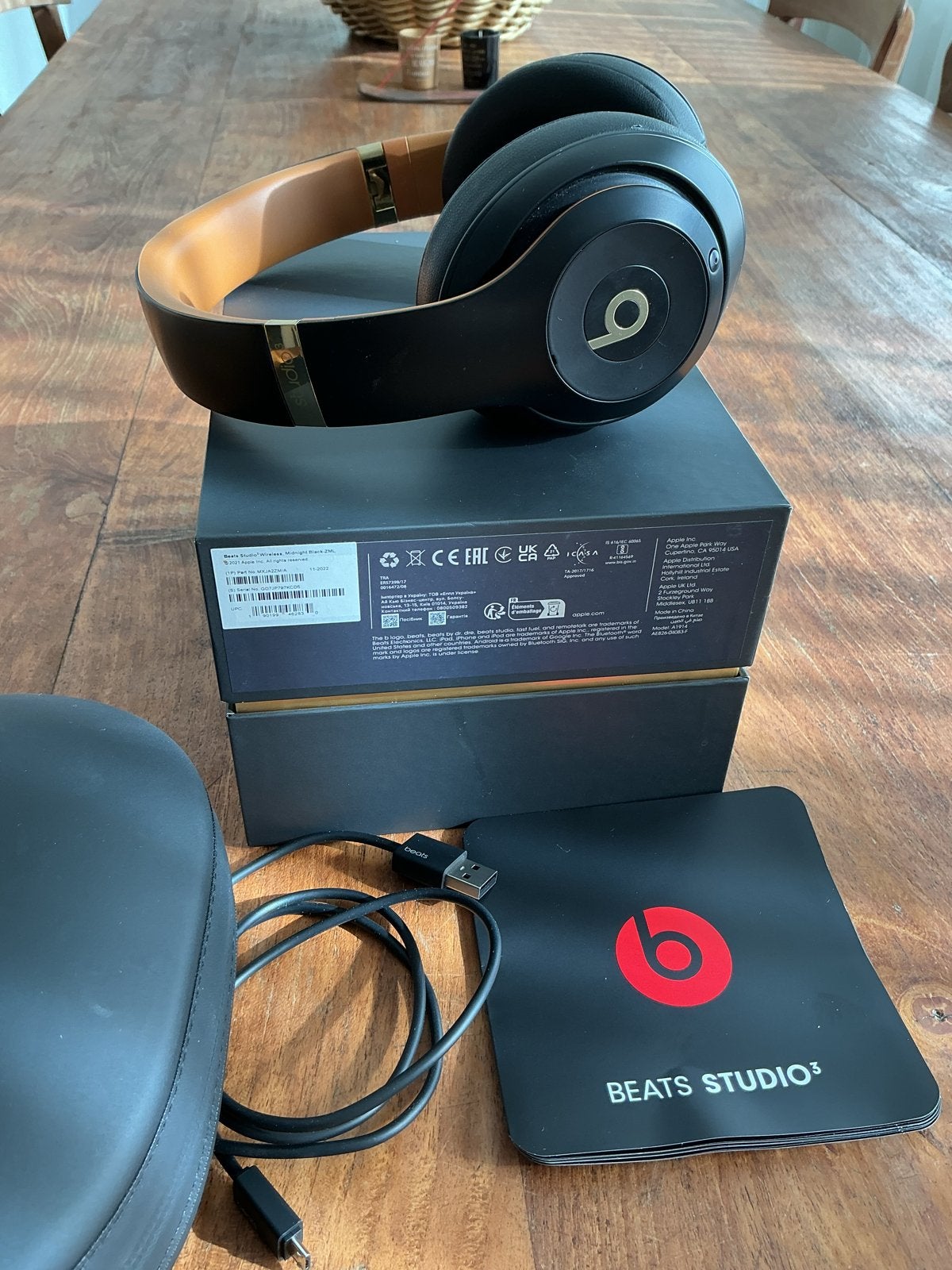 Beats Studio 3 Wireless Koptelefoon Zwart/Goud, Audio, Tv en Foto, Goud, Bluetooth, Beats, Nieuw