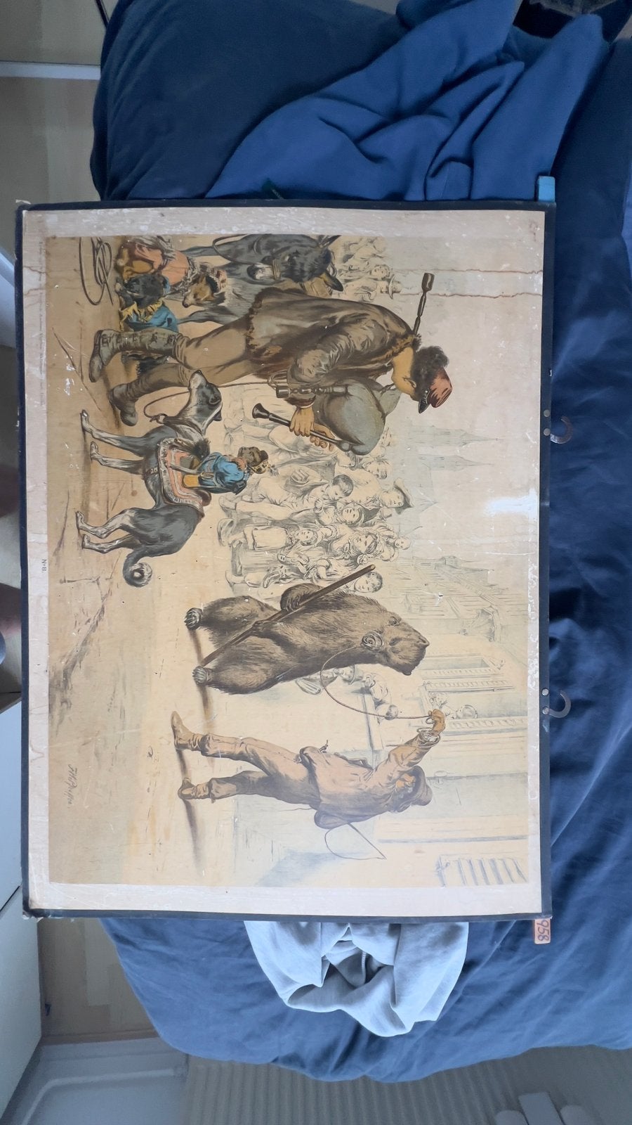 Antieke schoolplaat ca. 1900 – Wilhelm Pfeiffe – berenleider, Ophalen, Geschiedenis
