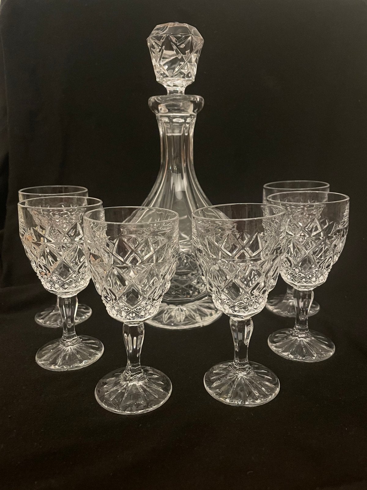 Kristallen karaf met 6 glaasjes, Antiek en Kunst, Antiek | Glas en Kristal, Ophalen