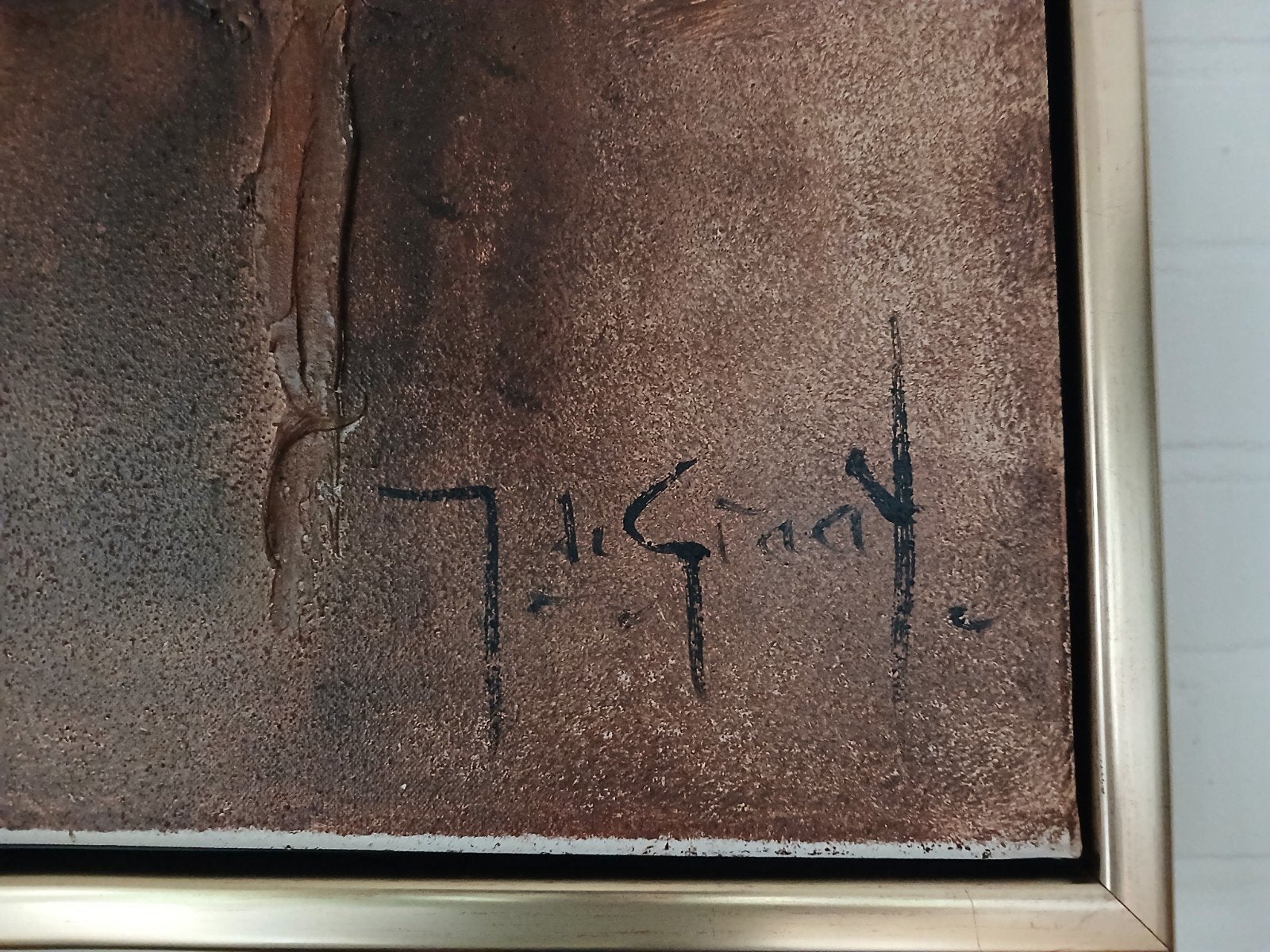 Modern schilderij: Vrouwenfiguren aan tafel, gesigneerd, Antiek en Kunst, Kunst | Schilderijen | Modern, Figuren, Ophalen of Verzenden