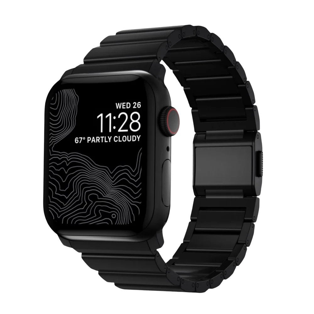 Nomad Titanium Band (zwart) 45mm/44mm/42mm, Ophalen, Apple Watch ⌚️, Zwart, IOS