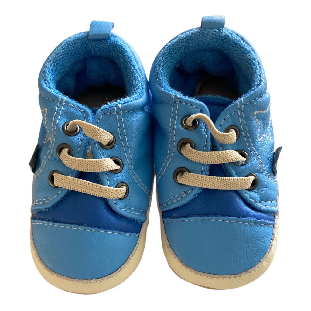 Koopje! Blauwe veter babyslofjes van Melton maat 20/21, Kinderen en Baby's, Babykleding | Schoentjes en Sokjes, Nieuw, Ophalen of Verzenden