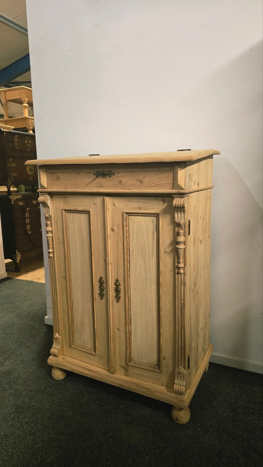Antieke Grenen Houten Schoolkast/Meidenkast Direct leverbaar, Antiek en Kunst, Antiek | Meubels | Kasten, Ophalen of Verzenden