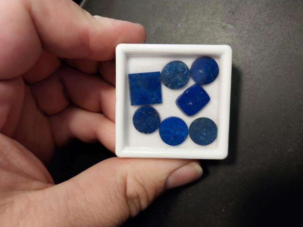 Lot mat lapis lazuli zegelstenen, Sieraden, Tassen en Uiterlijk, Edelstenen, Ophalen of Verzenden, Zo goed als nieuw