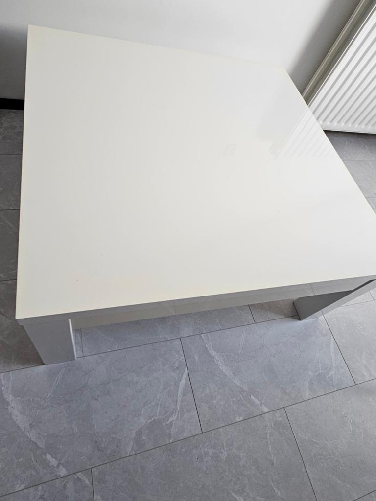 Witte tafel, Huis en Inrichting, Tafels | Salontafels, Ophalen, Gebruikt, 50 tot 100 cm, 50 tot 100 cm