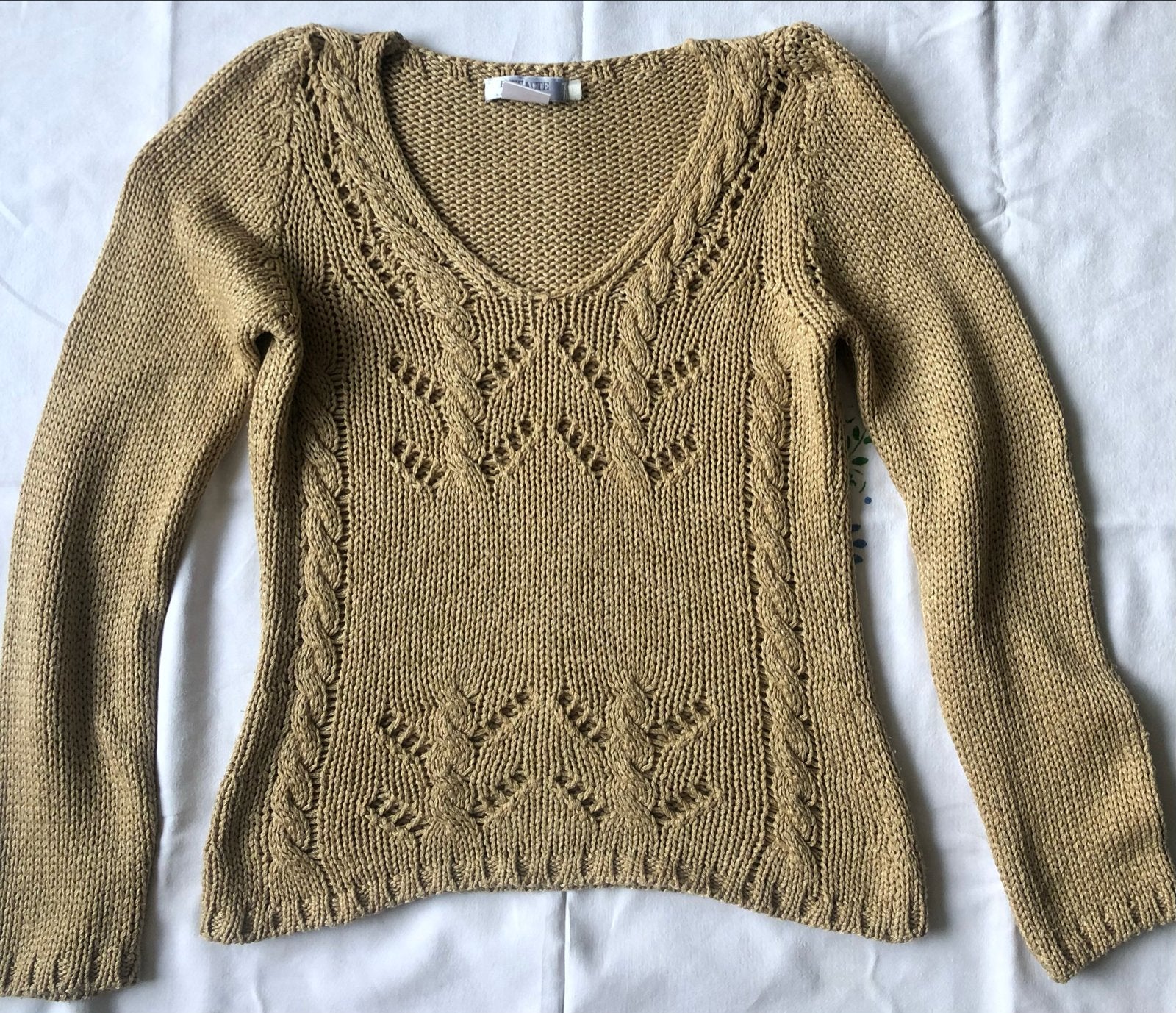 Entracte Paris gebreide trui goudkleurig maat 38, Kleding | Dames, Truien en Vesten, Ophalen of Verzenden, Zo goed als nieuw, Maat 38/40 (M)