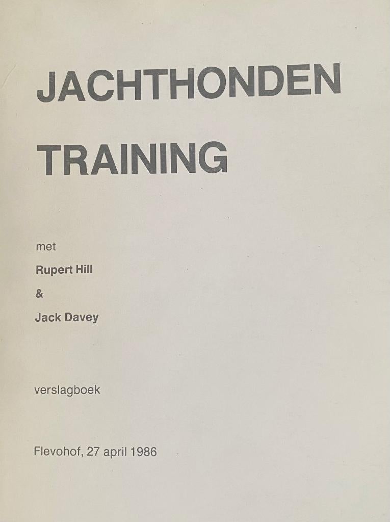 Hill & Davey: Jachthondentraining, Ophalen of Verzenden, Gelezen, Honden