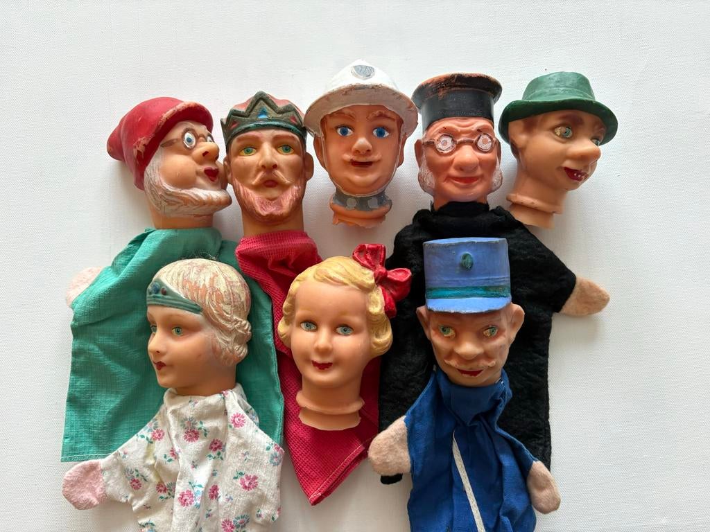Vintage handpoppen set - sprookjes en figuren, Ophalen of Verzenden, Gebruikt, Overige typen