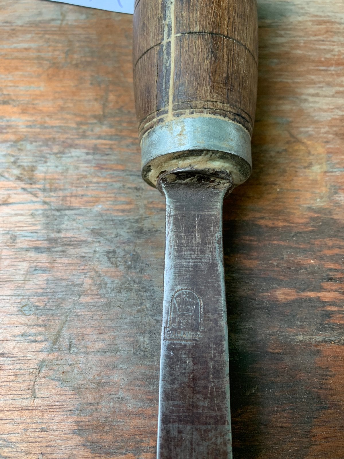 Mooie nooitgedagt schietbeitel 6mm 212+heft=316mm l, Antiek en Kunst, Antiek | Gereedschap en Instrumenten, Ophalen of Verzenden