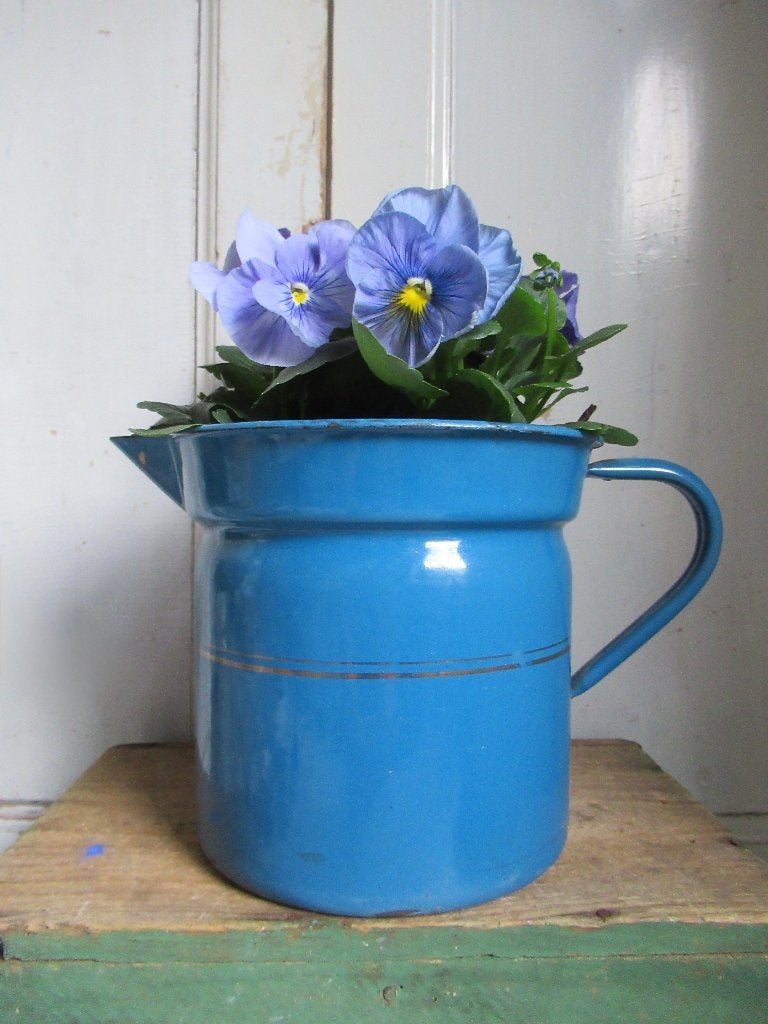 ~ oude emaille melkkoker, bricbracbrocante ~, Antiek en Kunst, Ophalen of Verzenden