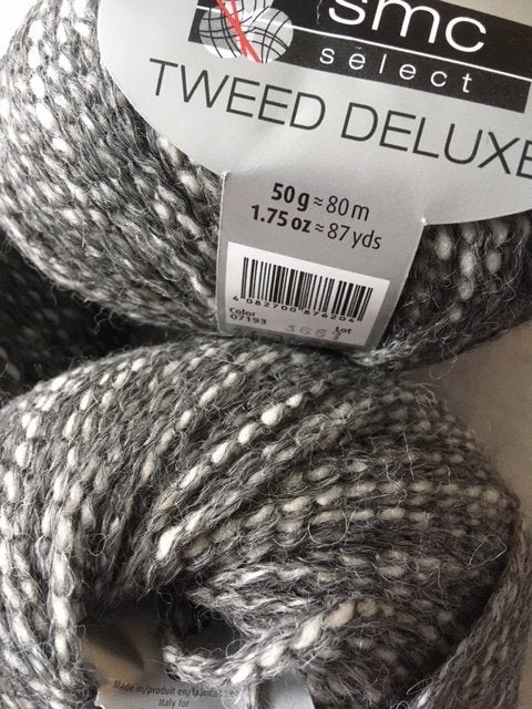 Foto 3 van 700 gr SMC Tweed de Luxe, Alpacagaren, grijs/wit