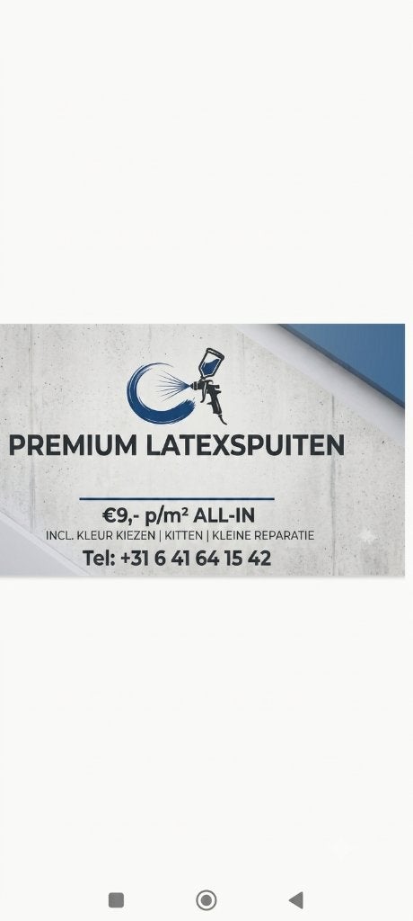 Latex spuiten All-in €9m² Pools vakmanschap |Alle kleuren!, Garantie, Binnenschilderwerk