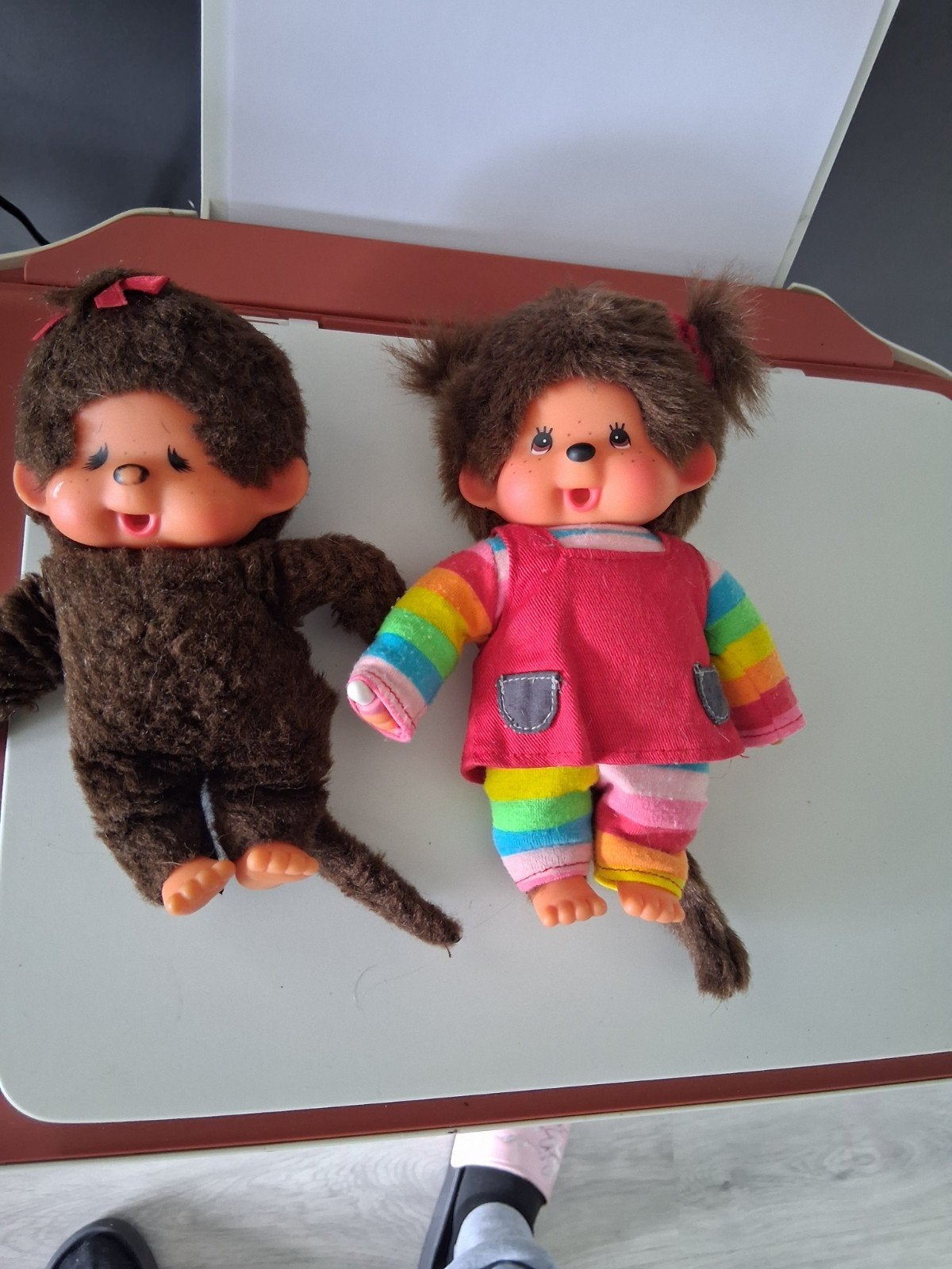 Monchhichi poppetjes - Set van 2 vintage knuffels, Ophalen of Verzenden, Gebruikt