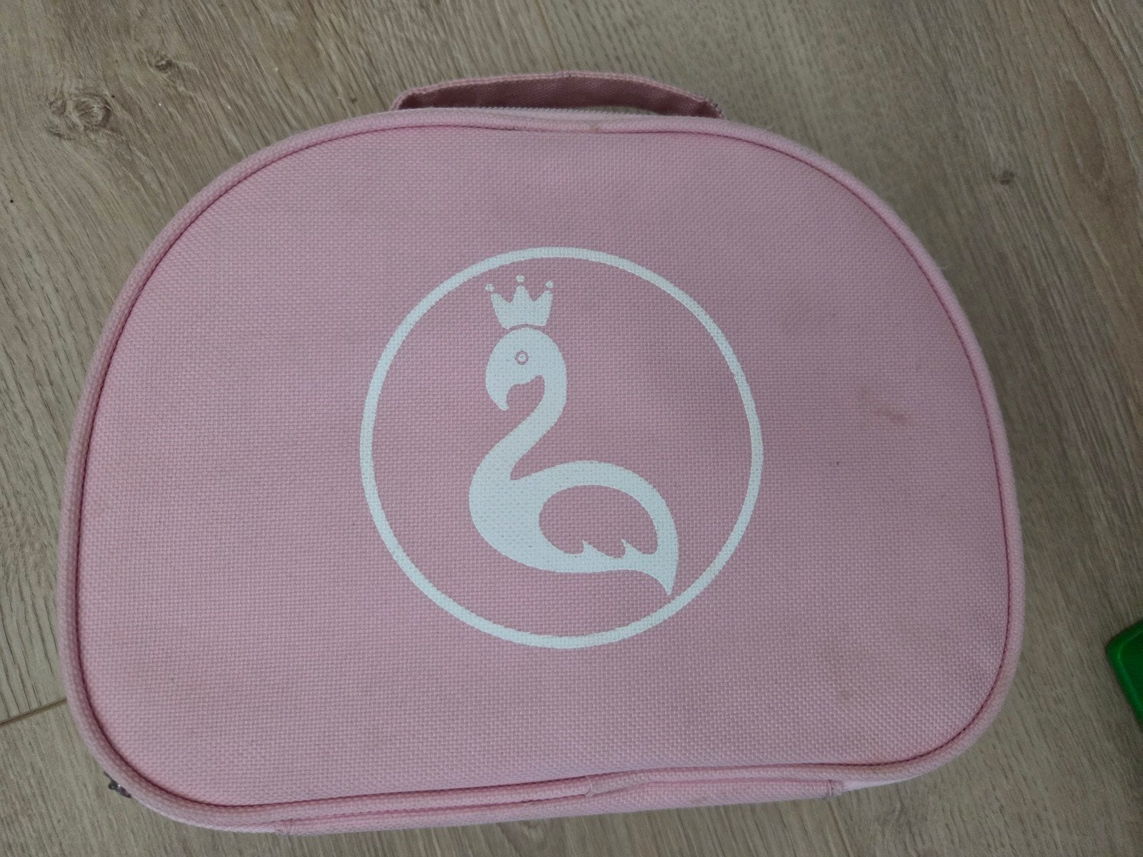 Roze toilettas met flamingo print en houten maken up spullen, Ophalen of Verzenden, Zo goed als nieuw, Roze, Meisje